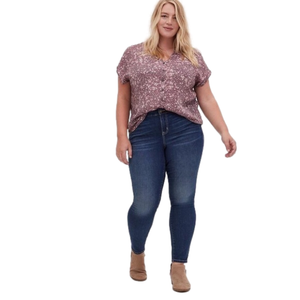 Torrid Lindsay Button-Front Floral Dolman Top Short Sleeve Blouse NWT Size L